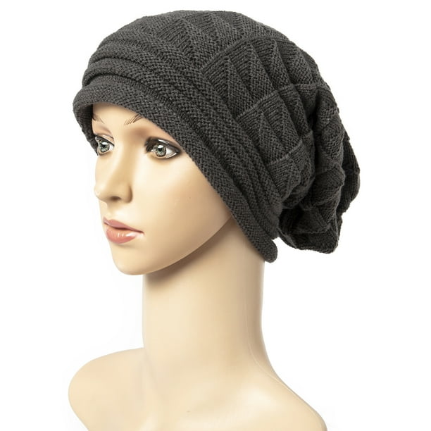 Womens Winter Knit Slouchy Beanie Baggy Warm Soft Chunky Cable Hats 